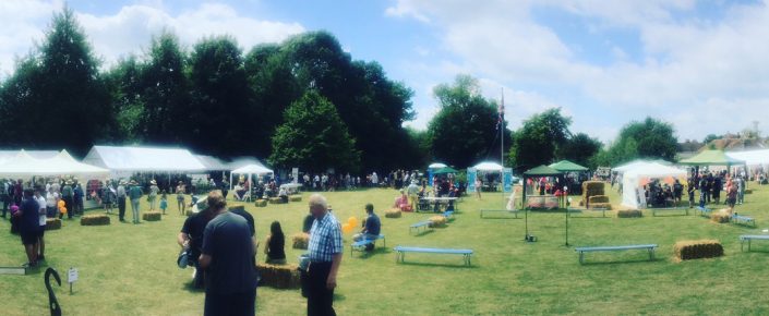 Village fete with stalls set up