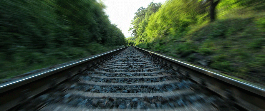Close up of the train track
